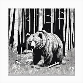 Bear In The Woods 3 Canvas Print