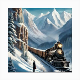 Train In The Mountains Canvas Print