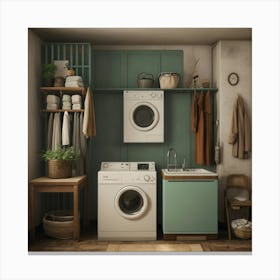 Default Default Vintage And Retro Laundry Aestethic 3 Canvas Print