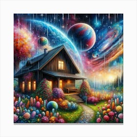 Colorful Galaxy House 2 Canvas Print