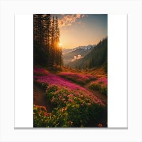 Sunset In The Mountains 10 Canvas Print