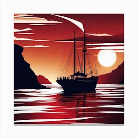 Sunset Sailboat 9 Canvas Print