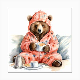 Bear In Pajamas Canvas Print