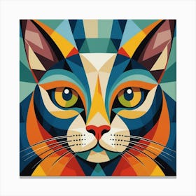 Geometric Cat Canvas Print