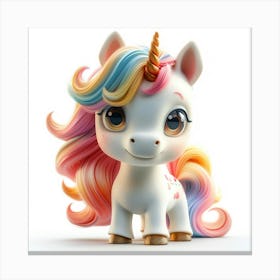 Unicorn With Rainbow Mane 61 Canvas Print