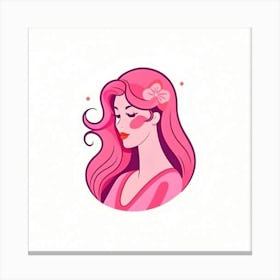 Girl With Pink Hair Canvas Print