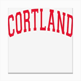 Cortland Ny New York Varsity Style Red Text Canvas Print