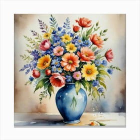 Flowers In A Vase Canvas Print