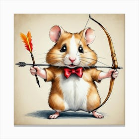 Hamster With Bow And Arrow 1 Canvas Print