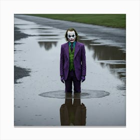 Joker In Puddle 1 Canvas Print