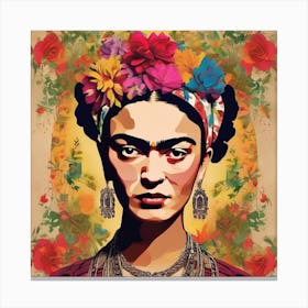 A Vibrant Frida Art Print 2 Canvas Print