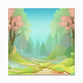 Cartoon Forest Canvas Print