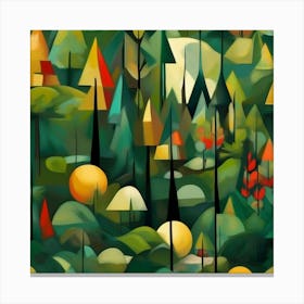 Cubism Art, Abstract forest 1 Canvas Print