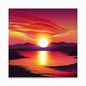 Sunset Over Water 7 Canvas Print