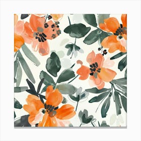 Orange Flowers 12 Canvas Print