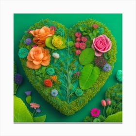 Heart Made Of Flowers 1 Canvas Print