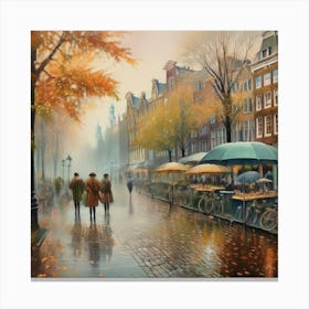 Amsterdam cafes, autumn season4 Canvas Print