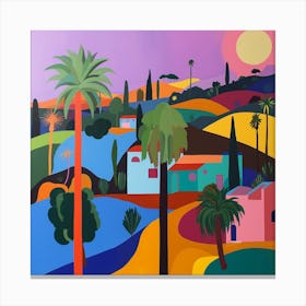 Abstract Travel Collection Los Angeles Usa 3 Canvas Print