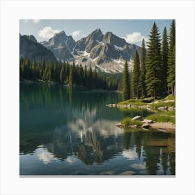 Mountain Lake - Mountain Lake Stock Videos & Royalty-Free Footage Canvas Print