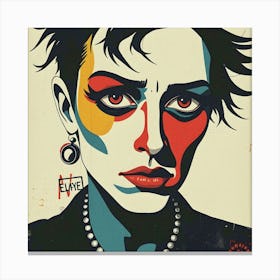 Punk Pop Art Portrait 2 Canvas Print