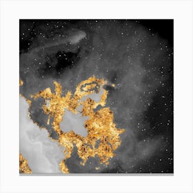 100 Nebulas in Space with Stars Abstract in Black and Gold n.119 Canvas Print
