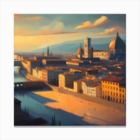 Sunset In Florence 1 Canvas Print