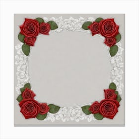 Frame With Roses 27 Canvas Print