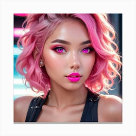 Pink Haired Girl cv Canvas Print