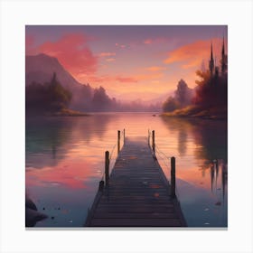 Sunset At The Dock Canvas Print