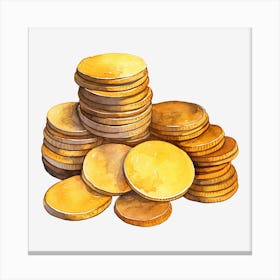 Pile Of Gold Coins Canvas Print