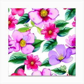 Seamless Pattern With Flowers 1 Canvas Print