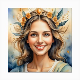 Portrait Of A Beautiful Woman Canvas Print