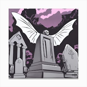 Mothman In The Cemetery Canvas Print