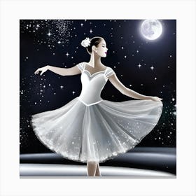 Ballerina In The Moonlight Canvas Print