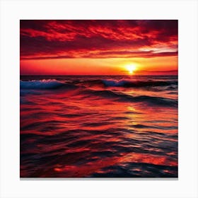 Sunset In The Ocean 17 Canvas Print