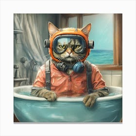 Astronaut Cat 5 Canvas Print