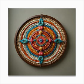 Beaded Compass Canvas Print