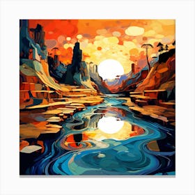 Sunset River Canvas Print