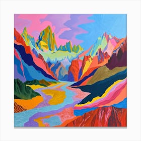Colourful Abstract Los Glaciares National Park Argentina 6 Canvas Print