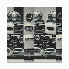 Black And White Car Headlights Canvas Print