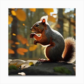 Squirrel In The Woods 36 Canvas Print