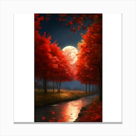 Full Moon In The Forest 5 Canvas Print