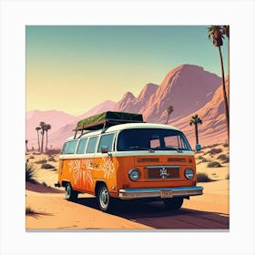 Vw Bus In The Desert 1 Canvas Print