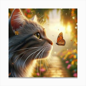 Butterfly Cat 3 Canvas Print