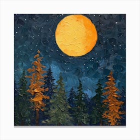 Moonlight In The Forest 3 Canvas Print