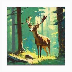 Deer In The Woods 18 Canvas Print