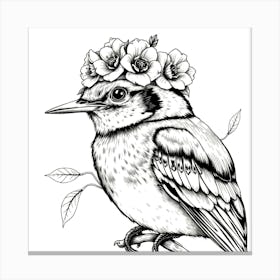 Bird In A Flower Crown 4 Canvas Print