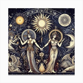 Inanna / Lilith And Hecate Canvas Print