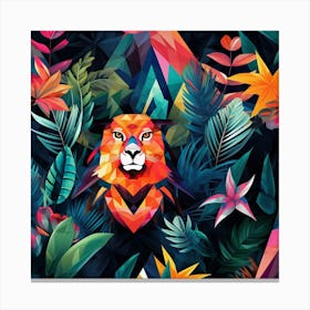 Lion In The Jungle 15 Canvas Print