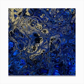 Blue And Gold Abstract Painting 7 Canvas Print